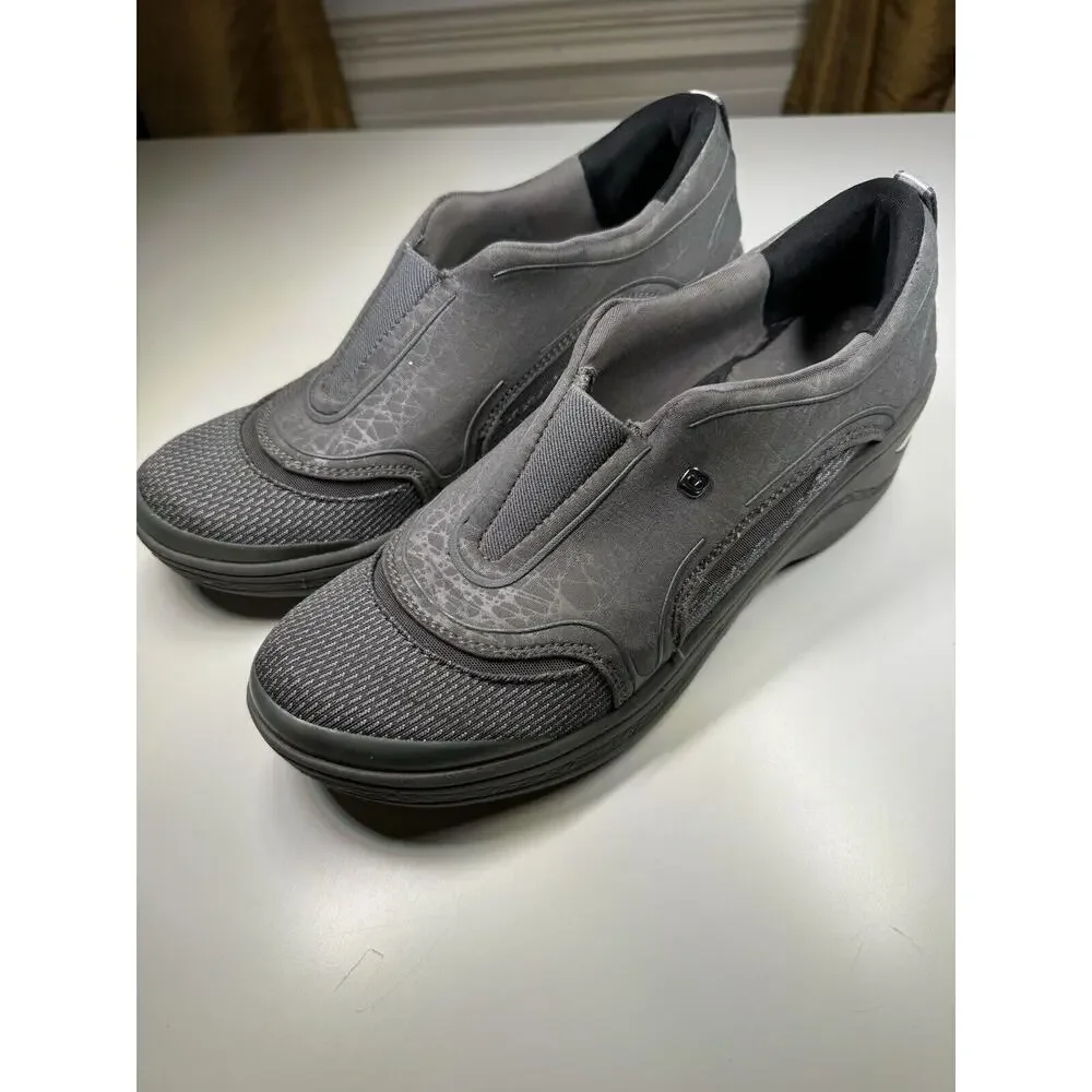 BZEES Derive Wedge Slip On Sneakers Gray Cloud Mesh Top Cloud Technology Sz 7.5